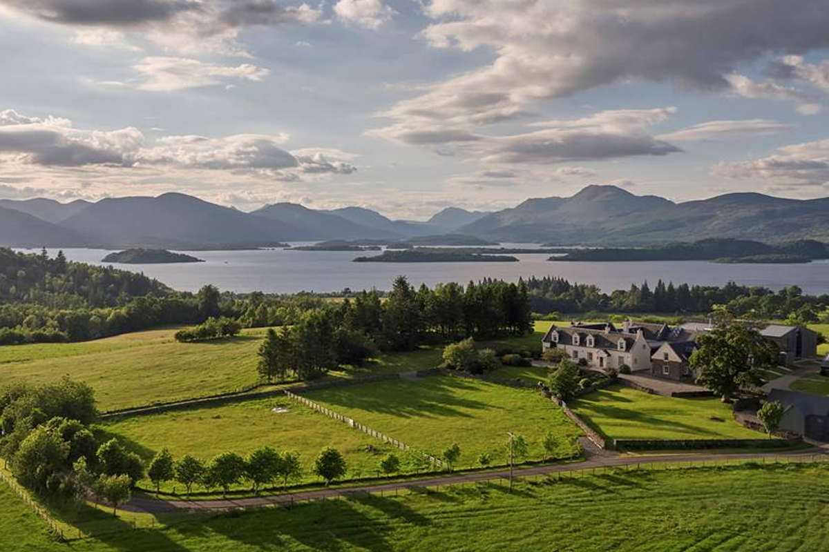 Loch Lomond landscape with mountains and lake